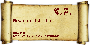 Moderer Péter névjegykártya